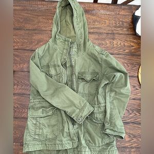Women’s American Eagle Military Style Green Hooded Jacket - Size L